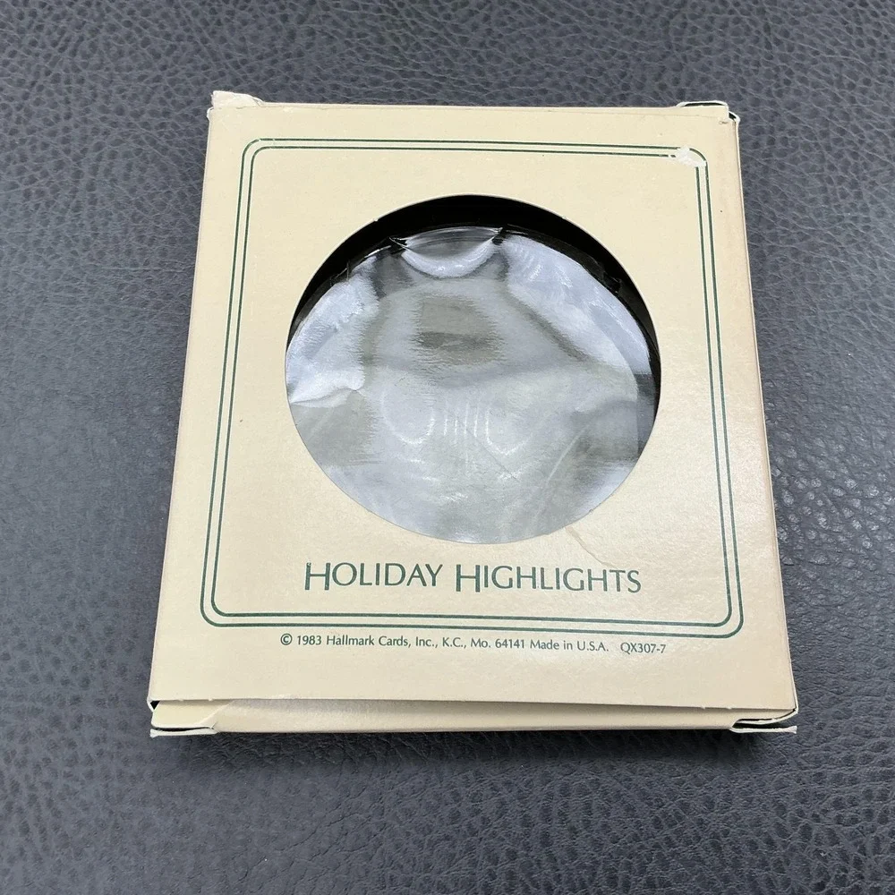 Vintage 1983 Hallmark Cute Acrylic Ornament Holiday Highlights Keepsake USA